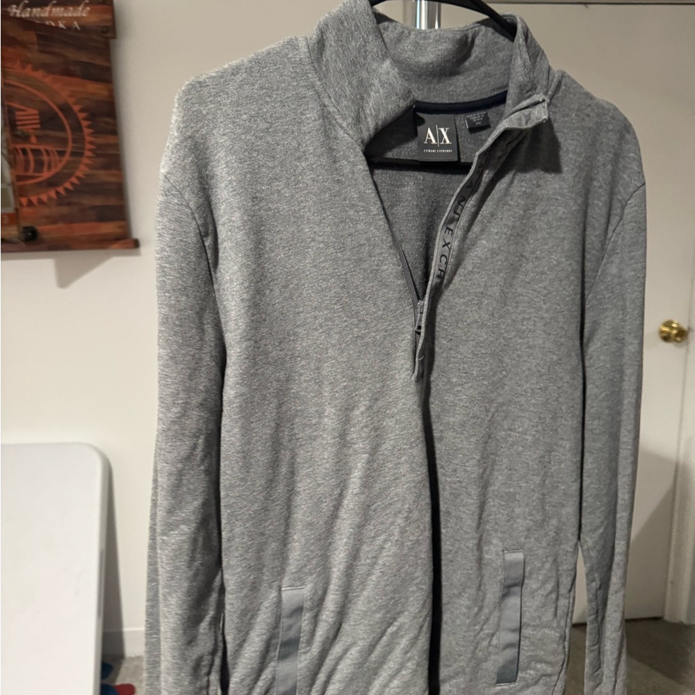 Armani Exchange Men's Zip-Up Sweater in Gray